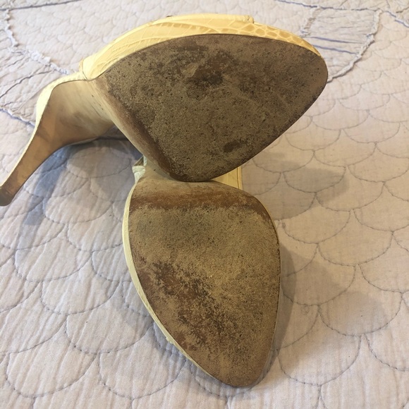 💗DIOR💗CREAM CROC EMBOSSED LEATHER SLINGBACK 37.5 - Picture 6 of 16